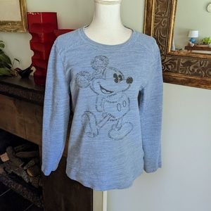 Disney Parks Texture Sweatshirt Blue Heather Women's Medium Mickey Kind Friend 8